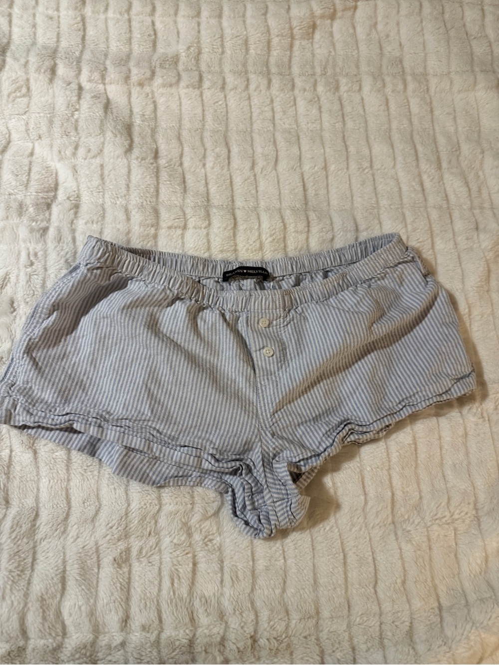 Brandy Melville  Lounge Shorts in Light Blue and White